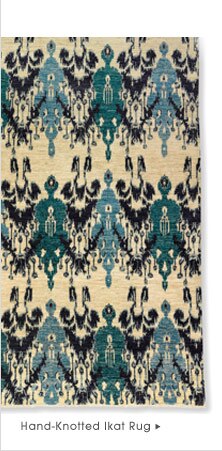 Hand-Knotted Ikat Rug