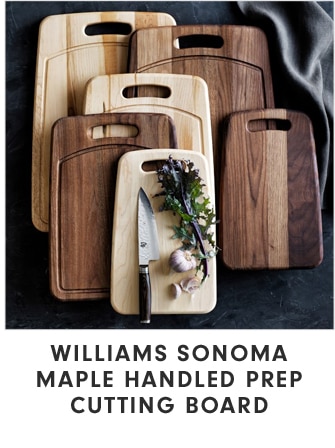 WILLIAMS SONOMA MAPLE HANDLED PREP CUTTING BOARD