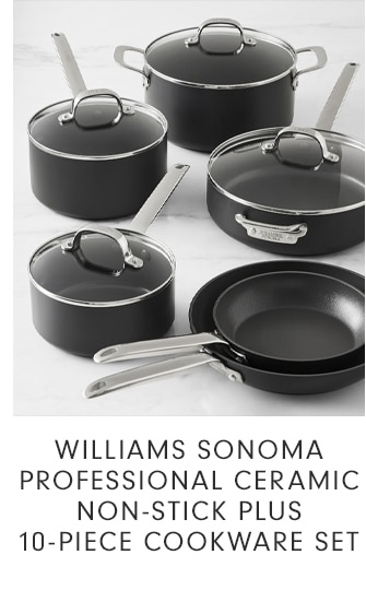 WILLIAMS SONOMA PROFESSIONAL CERAMIC NON-STICK PLUS 10-PIECE COOKWARE SET