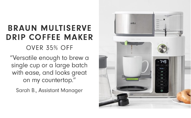 BRAUN MULTISERVE DRIP COFEE MAKER - OVER 35% OFF