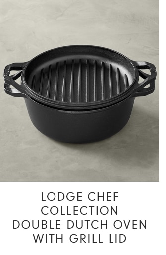 LODGE CHEF COLLECTION DOUBLE DUTCH OVEN WITH GRILL LID