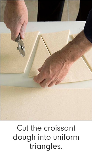 Fold dough around butter. Create light, flaky layers with multiple folding & rolling.