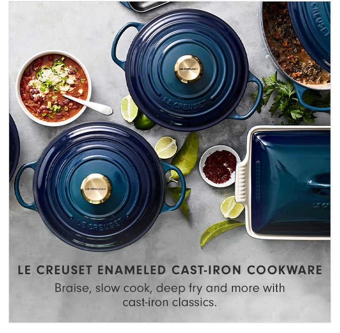 LE CREUSET ENAMELED CAST-IRON COOKWARE