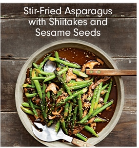Stir-Fried Asparagus with Shiitakes and Sesame Seeds