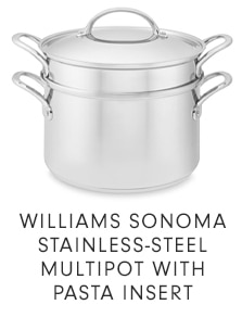 WILLIAMS SONOMA STAINLESS-STEEL MULTIPOT WITH PASTA INSERT