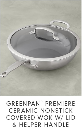 GREENPAN™ PREMIERE CERAMIC NONSTICK COVERED WOK W/ LID & HELPER HANDLE