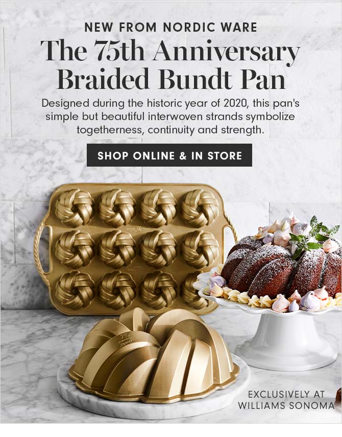 NEW FROM NORDIC WARE - The 75th Anniversary Braided Bundt<sup>®</sup> Pan - SHOP ONLINE & IN STORE