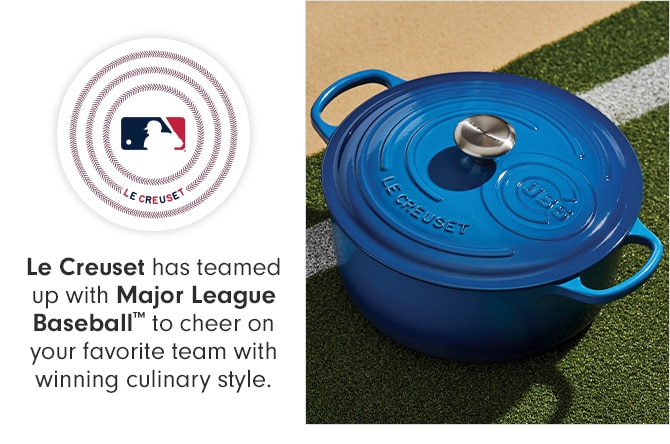 Le Creuset has teamed up with Major League Baseball™ to cheer on your favorite team with winning culinary style.