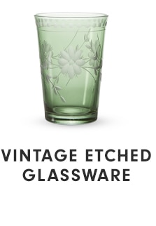 VINTAGE ETCHED GLASSWARE