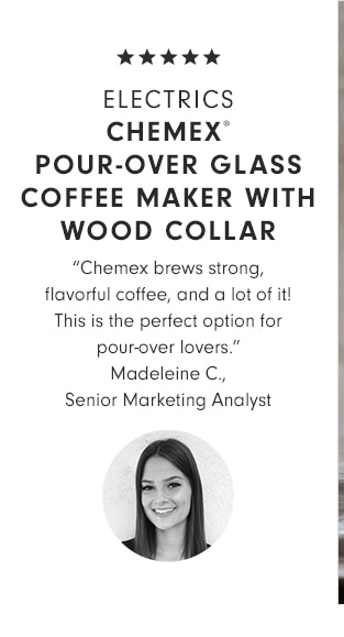 CHEMEX® POUR-OVER GLASS COFFEE MAKER WITH WOOD COLLAR