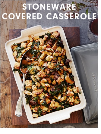 STONEWARE COVERED CASSEROLE