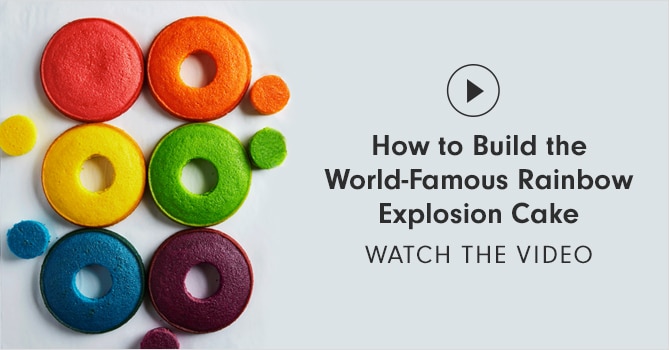 How to Build the World-Famous Rainbow Explosion Cake - WATCH THE VIDEO