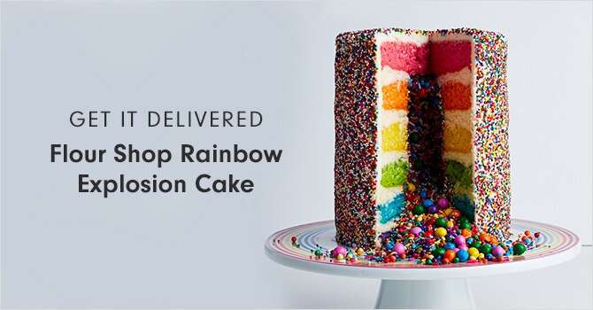 GET IT DELIVERED - Flour Shop Rainbow Explosion Cake