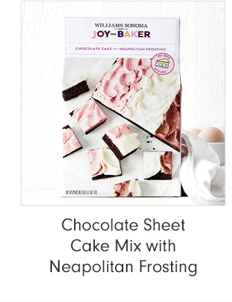 Chocolate Sheet Cake Mix with Neapolitan Frosting