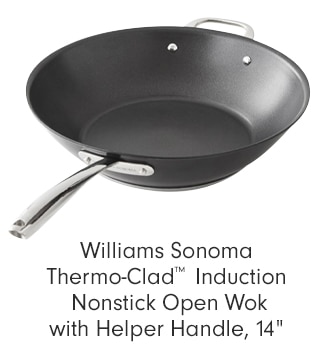 Williams Sonoma Thermo-Clad™  Induction Nonstick Open Wok with Helper Handle, 14”
