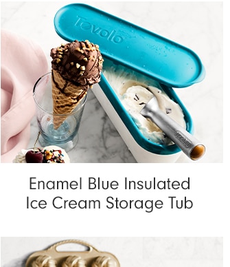 Enamel Blue Insulated Ice Cream Storage Tub