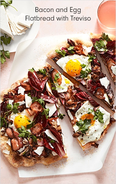 Bacon and Egg Flatbread with Treviso
