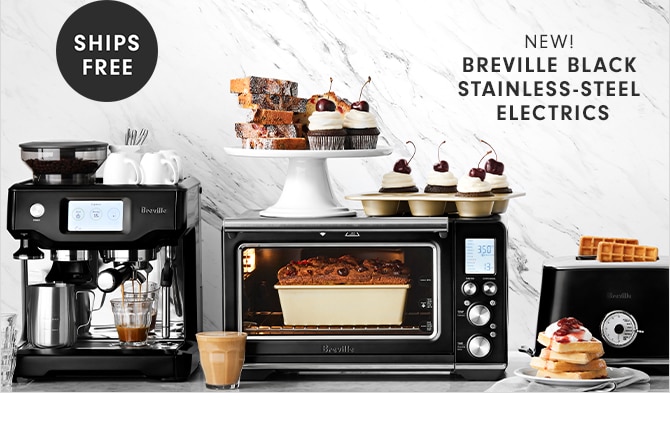 SHIPS FREE - NEW! BREVILLE BLACK STAINLESS-STEEL ELECTRICS