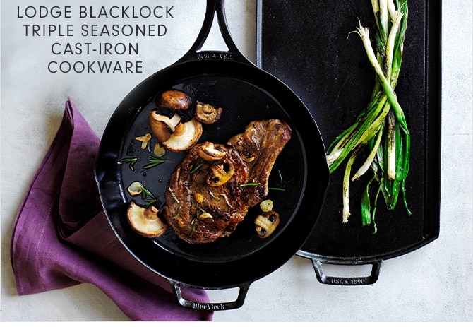 LODGE BLACKLOCK TRIPLE SEASONED CAST-IRON COOKWARE