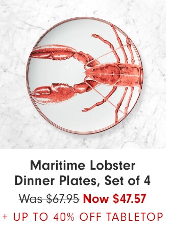 Maritime Lobster Dinner Plates, Set of 4 - Now $47.57 + UP TO 40% OFF TABLETOP