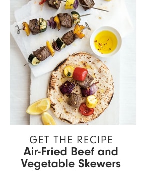 GET THE RECIPE - Air Fried Beef and Vegetable Skewers