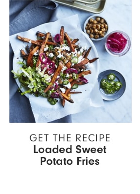 GET THE RECIPE - Loaded Sweet Potato Fries