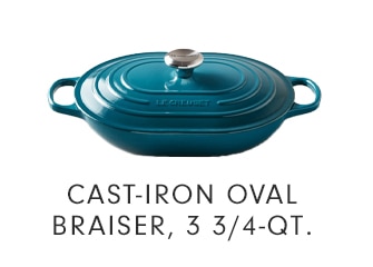 CAST-IRON OVAL BRAISER, 3 3/4-QT.