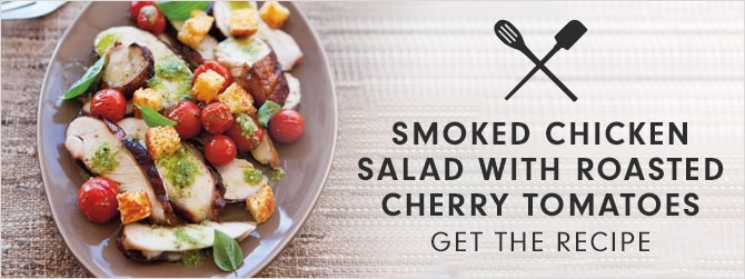 SMOKED CHICKEN SALAD WITH ROASTED CHERRY TOMATOES - GET THE RECIPE