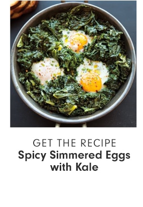 GET THE RECIPE - Spicy Simmered Eggs with Kale