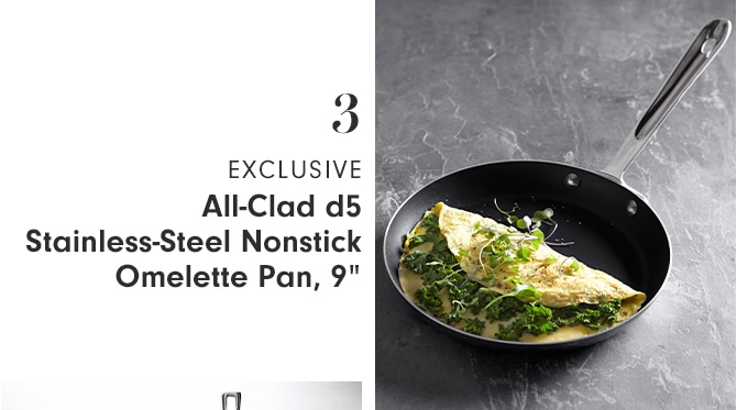 3 - EXCLUSIVE - All-Clad d5 Stainless-Steel Nonstick Omelette Pan, 9”