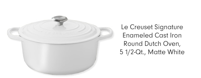 Le Creuset Signature Enameled Cast Iron Round Dutch Oven, 5 1/2-Qt., Matte White