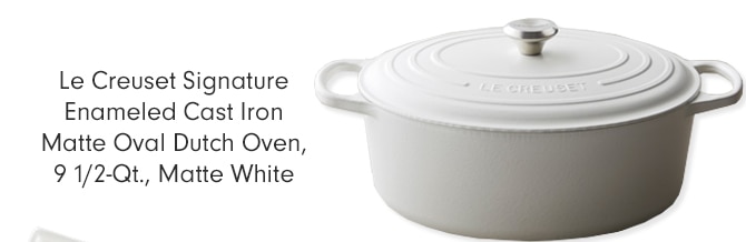Le Creuset Signature Enameled Cast Iron Matte Oval Dutch Oven, 9 1/2-Qt., Matte White
