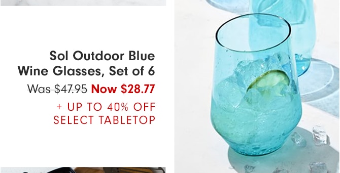 Sol Outdoor Blue Wine Glasses, Set of 6 - Now $28.77 + UP TO 40% OFF SELECT TABLETOP