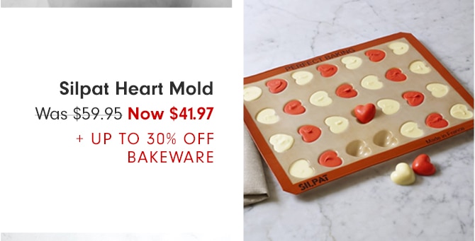 Silpat Heart Mold - Now $41.97 + UP TO 30% OFF BAKEWARE