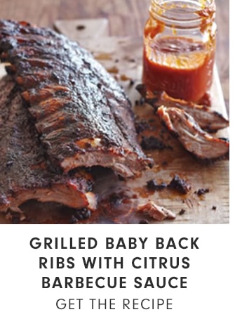 GRILLED BABY BACK RIBS WITH CITRUS BARBECUE SAUCE - GET THE RECIPE