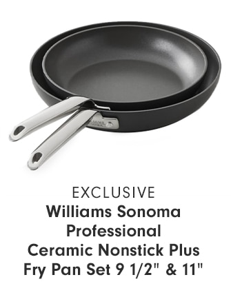 Williams Sonoma Professional Ceramic Nonstick Plus Fry Pan Set 9 1/2” & 11”