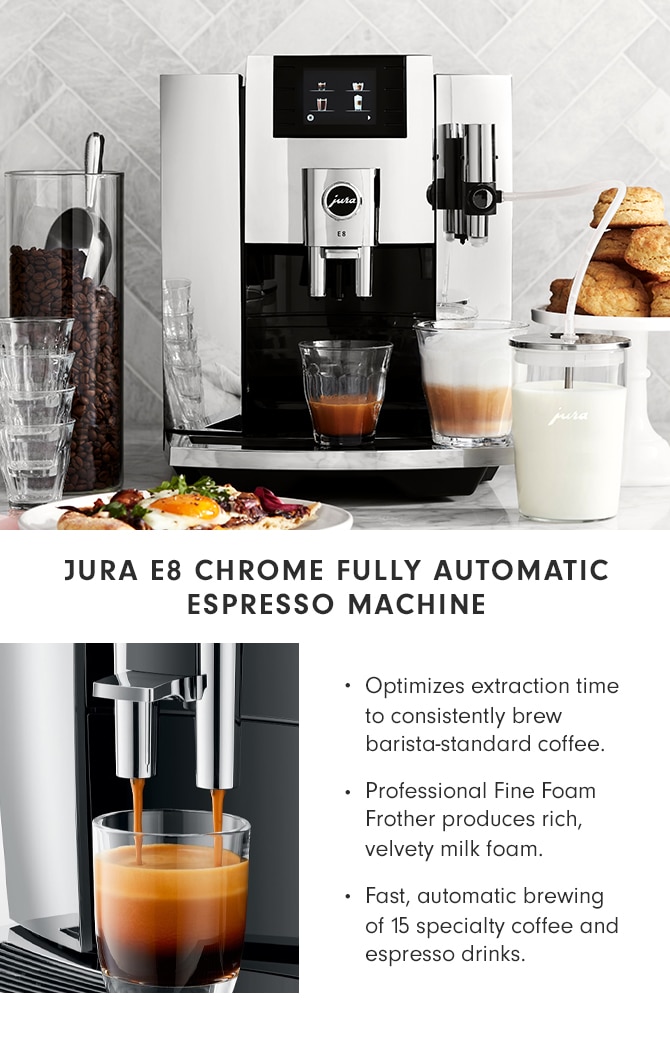 JURA E8 CHROME FULLY AUTOMATIC ESPRESSO MACHINE