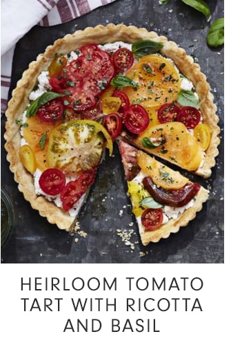 HEIRLOOM TOMATO TART WITH RICOTTA AND BASIL