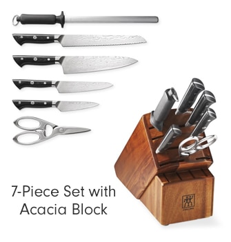 7-Piece Set with Acacia Block