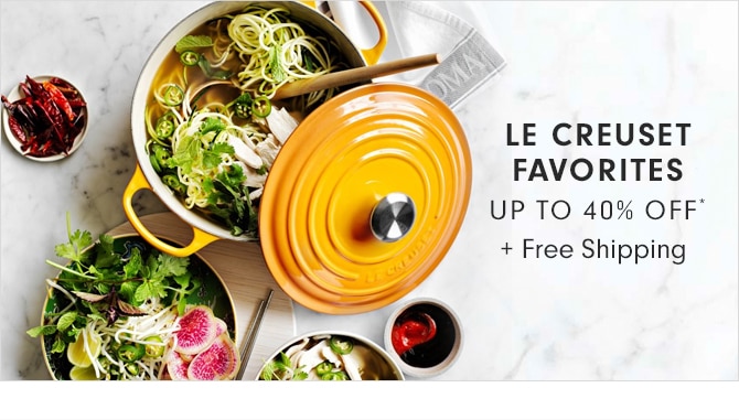 LE CREUSET FAVORITES UP TO 40% OFF* + Free Shipping