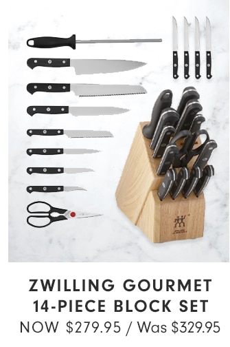 ZWILLING GOURMET 14-PIECE BLOCK SET - NOW $279.95