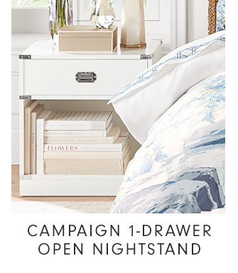 CAMPAIGN 1-DRAWER OPEN NIGHTSTAND