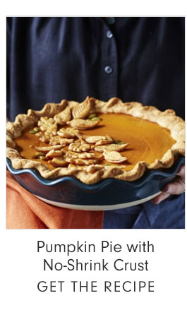 Pumpkin Pie with No-Shrink Crust - GET THE RECIPE