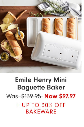 Emile Henry Mini Baguette Baker - Now $97.97 + UP TO 30% OFF BAKEWARE