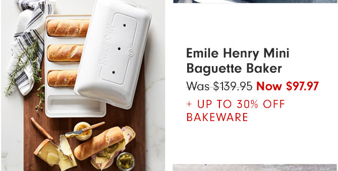 Emile Henry Mini Baguette Baker - Was $139.95 Now $97.97 + UP TO 30% OFF BAKEWARE