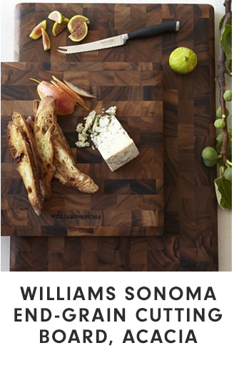 WILLIAMS SONOMA END-GRAIN CUTTING BOARD, ACACIA