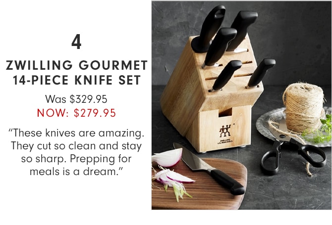 ZWILLING GOURMET 14-PIECE KNIFE SET - NOW $279.95