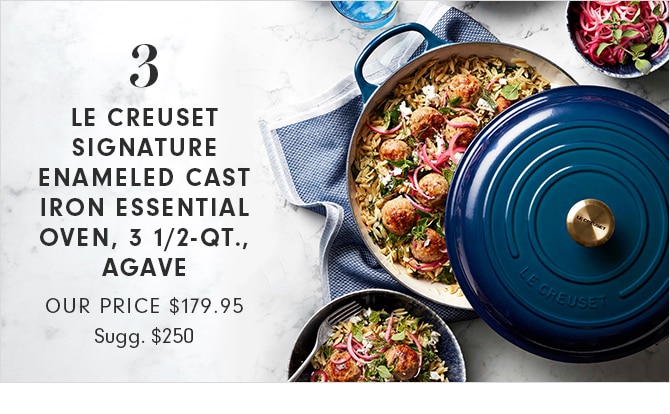 LE CREUSET SIGNATURE ENAMELED CAST IRON ESSENTIAL OVEN, 3 1/2-QT., AGAVE - OUR PRICE $179.95