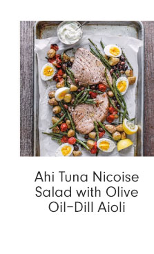 Ahi Tuna Nicoise Salad with Olive Oil–Dill Aioli