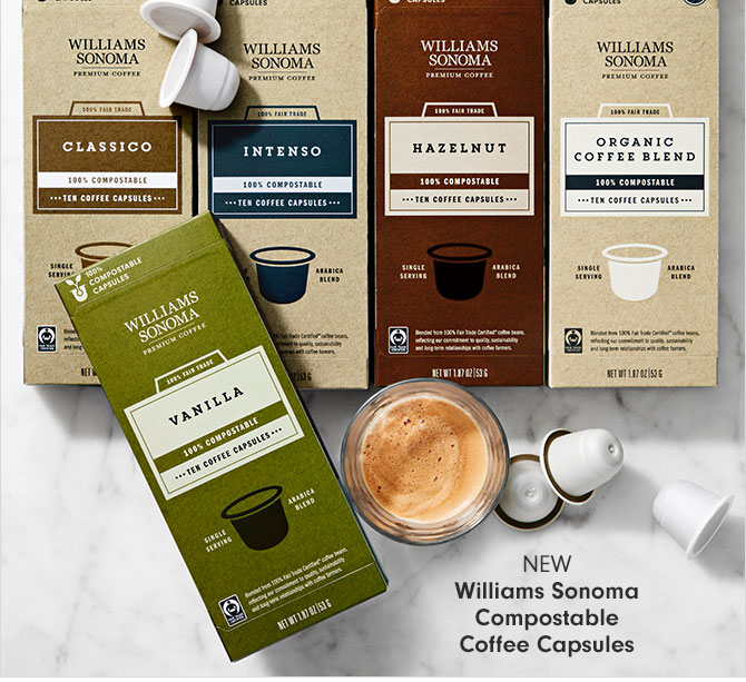 NEW Williams Sonoma Compostable Coffee Capsules